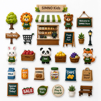 SIMNO Kids 3D Cartoon Animal Pegatinas decorativas Diversión PVC DIY Haz tu propia Mini tienda Escena creativa Viñetas