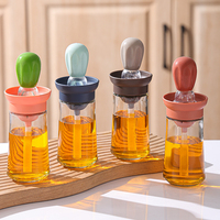 Bouteille Distributrice d'Huile d'Olive en Promotion avec Brosse de Barbecue, Récipient de Stockage et Distributeur d'Huile, et Brosse à Badigeonner en Silicone