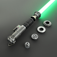 Pedang Laser Nexussabers Luke Skywalker dengan Kontrol Gerakan, Gagang Logam, Warna Berubah Tak Terbatas, Alat Peraga Film