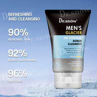 Contrôle de l'huile mâle nettoyant pour le visage végétalien nettoyage en profondeur élastique brillant exfoliant enlever la peau morte Anti acné nettoyage des pores hommes lavage