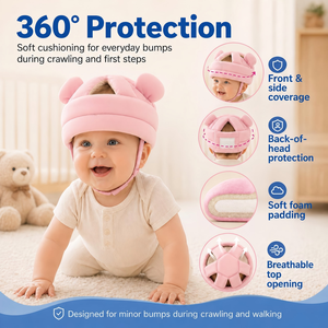 <span class=keywords><strong>Casque</strong></span> de sécurité léger et rembourré pour bébé, protection anti-<span class=keywords><strong>chute</strong></span>, sangle de menton réglable, pour l'apprentissage de la marche des tout-petits - Product Image 4