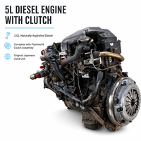 Moteur nu complet robuste pour usage commercial Toyota Hiace Hilux Prado 5L 3.0L Diesel Qualité d'origine testée avant expédition