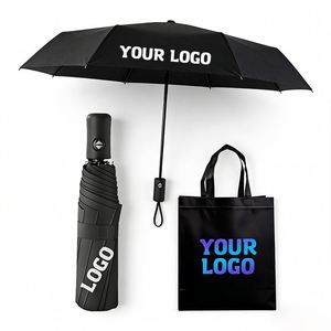 Parapluie pliant personnalisé avec logo, protection double usage soleil/pluie, cadeau promotionnel d'entreprise, vente en gros de parapluies - Product Image 1