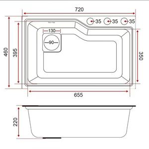 Fregadero de Cocina Comercial Moderno Hecho a Mano, Acero Inoxidable 304, Fregadero Individual y Doble, Superficie Nano, Lavabo Cuadrado Multifuncional - Product Image 2