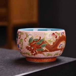 Enamel Master <b>Cup</b> Ceramic Dragon and Pair Kung Fu <b>Tea</b> Set <b>Large</b> Bowl Gift - Product Image 2