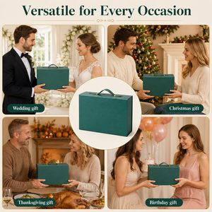 Boîte cadeau de luxe personnalisée pour vin et brandy avec fermeture magnétique, poignée en cuir, matériaux recyclés, logo personnalisé, estampage à chaud en or - Product Image 3