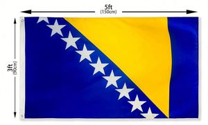 Promotional Factory Direct 100%Polyester 3x5FT Custom Printed Europe Bosnia and Herzegovona <b>Flag</b> - Product Image 2