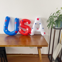 Lot de 3 décorations gonflables patriotiques pour fête au bord de la piscine, lettres USA flottantes pour le 4 juillet, lettres gonflables flottantes pour la décoration de fête