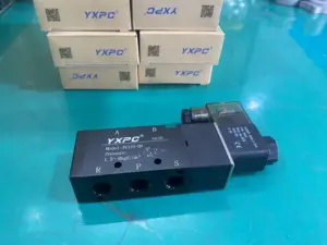 電磁弁NingboYXPCシングルコイル制御3/8 1/4in 110v 220v 5 way 4v310-08空気空気式電磁弁24vdc