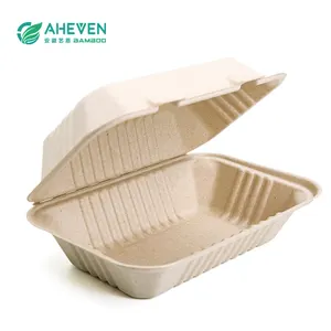 High Quality Disposable Food Container Bagasse Food Box 9"x6" For Food