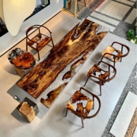 Mesa de Comedor de Lujo con Incrustaciones de Resina Epoxi, Superficie Resistente al Agua de Primera Calidad, Diseño Moderno con 2 Años de Garantía