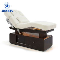 Table de massage électrique chauffante MOOLIN de luxe pour soins du visage, lit de spa, fauteuil médical de salon de beauté à 4 moteurs, lit pour extensions de cils