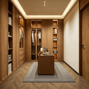 ขายตรงจากโรงงาน ตู้เสื้อผ้าคุณภาพสูงสำหรับห้องนอน ตู้เก็บของขนาดใหญ่ ตู้เสื้อผ้าแบบวอล์กอิน<span class=keywords><strong>ไม้</strong></span>จริงสั่งทำพิเศษ - Product Image 4