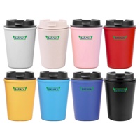 Tasse à café réutilisable en plastique PP à double paroi écologique de 350ml avec couvercle à vis Cadeaux promotionnels EK010 Karvo Ecco Kuppa en stock