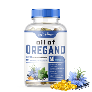 Biologische Oregano-olie met Zwarte Komijnzaadolie Capsule Oregano-olie <span class=keywords><strong>Capsules</strong></span> Thymoquinon Supplement voor Immuun Gezondheid Softgels - Product Image 1