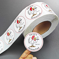Logo personnalisé 2 2.5 3 pouces rouleau d'autocollants en couleur imprimé Grill Bar étiquettes en papier pour tasses boîtes sacs-impression d'emballage