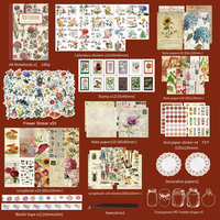 Nouveau design GF, boîte cadeau de planificateur rétro originale, matériel vintage, plante florale, kit de scrapbooking DIY, kit de journalisation DIY pour adolescents et enfants