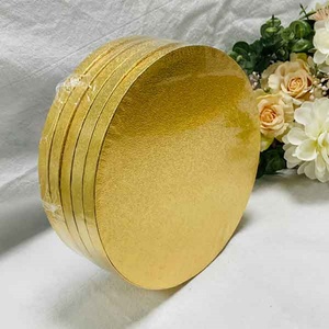 100pcs 8 Inch Gold Round Cake <b>Drum</b> Corrugated Cardboard 12mm Thick Waterproof <b>Oil</b>-Proof Embossing Stamping Printing Handling - Product Image 3