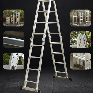 Tiết Kiệm Không Gian Nhôm <span class=keywords><strong>4</strong></span>-Gấp Đa Chức Năng Thang Lớn Và Nhỏ Bản Lề Gấp Nhôm Cầu Thang Leo Thang - Product Image 2