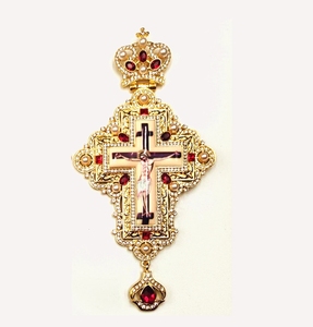 Mejor venta <span class=keywords><strong>ruso</strong></span> chapados en oro ortodoxa accesorios Ucrania Iglesia cruz Pectoral con personalizado piedras - Product Image 2