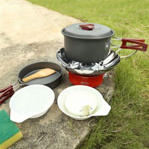 Ustensiles de cuisine en cuivre ultra-légers Inde 4-6 personnes Ensemble de cuisine de <span class=keywords><strong>camping</strong></span> en plein air Ustensiles de cuisine Poêles antiadhésives - Product Image 1