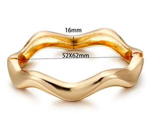 Nouveauté Bijoux fantaisie <span class=keywords><strong>Bracelet</strong></span> irrégulier pour femmes en alliage de zinc Design original Bracelets et joncs classiques à motif ondulé - Product Image 4