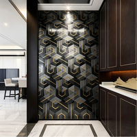 Panneau mural 3D imprimé UV tendance 2026 avec texture de pierre réaliste, imperméable et ignifuge pour hall d'hôtel et salon