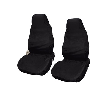 Heavy Duty Seat Cushion Protector Black Waterproof 2Pcs Universal Car Van Front Seat Cover