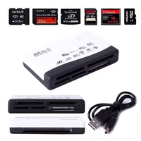 Lector de Tarjetas de Memoria 6 en 1, Lector de Tarjetas Externo USB, Lector de Tarjetas SD, SDHC, Mini Micro M2, MMC, XD, CF para Cámaras Digitales y Reproductores MP3