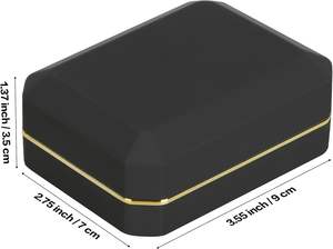 Роскошная черная квадратная шкатулка для украшений с LED-подсветкой и логотипом под заказ (OEM) для кулонов и ожерелий, на День святого Валентина, модель <span class=keywords><strong>2026</strong></span> года - Product Image 2