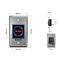 Botón de Salida Infrarrojo Sin Contacto GH70B, Indicador LED de 12V, Sensor de Movimiento, Interruptor de Liberación de Puerta, Acero Inoxidable 304, Rango de Detección de 1-5 cm