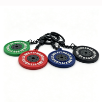 Llavero de PVC con diseño de disco de pesas 3D, certificado CE RoHS, de goma suave, recuerdo de gimnasio, logotipo personalizado, venta al por mayor, fábrica OEM
