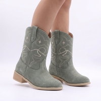 Bottes de neige en cuir pour fille, bottes hautes grises, bottes vintage en cuir pour enfant, bottines de luxe pour fille