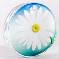 Impression par transfert thermique personnalisée recto simple pour porte-clés rond en acrylique brillant, idéal pour la publicité et la mode