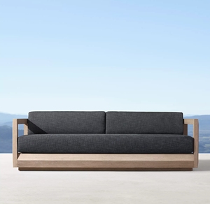 Muebles modernos de <span class=keywords><strong>exterior</strong></span> impermeables, tela de <span class=keywords><strong>exterior</strong></span> de teca de espuma seca, juegos de jardín y patio, sofá de <span class=keywords><strong>madera</strong></span> - Product Image 2