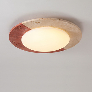 Plafonnier en pierre design rétro Wabi Sabi pour salon et chambre à coucher - Product Image 1