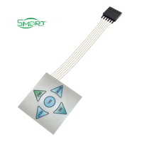 Panel de Control con Teclado de Membrana de 5 Botones de Flecha para Electrodomésticos y Equipos Electrónicos, Acabado Mate/Brillante
