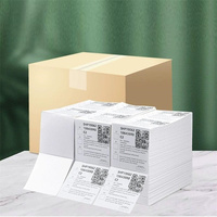 Rollo de Papel Térmico para Códigos de Barras, Autoadhesivo, Resistente al Aceite, Anti-Ultravioleta, Tamaño Personalizado, Plegado en Abanico, 100x150mm, Etiquetas Rectangulares Impermeables