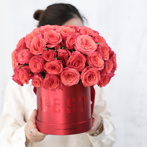 Boîte à fleurs rondes en carton, avec couvercle, imprimée personnalisée, pour demoiselle d'honneur, 50 pièces - Product Image 3