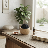 Diffuseur de boules en pierre volcanique naturelle avec base en bois, ensemble d'huiles essentielles aromatiques pour la décoration de bureau