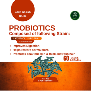 Capsules de probiotiques à base d'extraits végétaux 100 % naturels de haute qualité, complément alimentaire pour la digestion, directement du fournisseur indien. - Product Image 2
