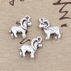 Charmes <span class=keywords><strong>argali</strong></span> mouton rimrock mouton chèvre 23x19mm tibétain argent couleur pendentifs Antique fabrication de bijoux bricolage artisanat fait main - Product Image 3
