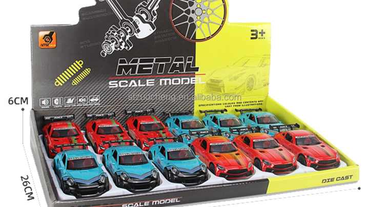 1:36 Pull Back Die Cast Model Car with Light & Sound - 3 Doors