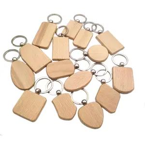 Key Ring Keyring Wooden Blank Key Chain Bag Wooden Keychain Factory Wholesale Supplier