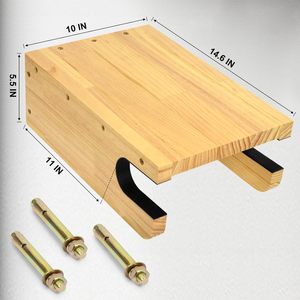 Supporto <span class=keywords><strong>da</strong></span> <span class=keywords><strong>Parete</strong></span> <span class=keywords><strong>in</strong></span> <span class=keywords><strong>Legno</strong></span> per Biciclette con Mensola e Ganci, Salvaspazio, per Conservazione Orizzontale <span class=keywords><strong>in</strong></span> Garage, per Biciclette <span class=keywords><strong>da</strong></span> Strada e Mountain Bike - Product Image 3