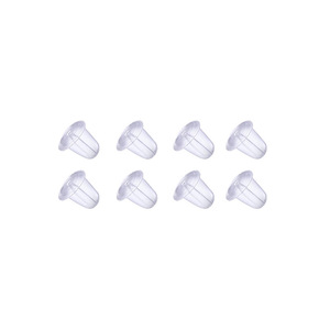 Bouchons d'oreilles en silicone en forme de fleur, 4,4 mm x 3 mm, pour la fabrication de boucles d'oreilles, perles transparentes - Product Image 3