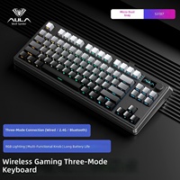 Clavier mécanique AULA S3187 à 184 touches, rétroéclairage RGB, touches double-shot en PBT, hot-swap, trois modes (2.4G, USB-C), batterie 1800 mAh, ergonomique