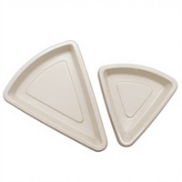 Plateau de cuisson pour pizza en bagasse écologique, jetable et biodégradable, 125/250 ml, avec fond à joint, forme triangulaire classique, pour fêtes et pique-niques