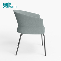 Fauteuil Design minimaliste tissu rembourré moule mousse acier pieds fauteuil café café salle à manger chaise