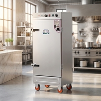 Cuisinière à vapeur électrique automatique commerciale Shenchu ZD-8, 8 plateaux, porte simple, commande par bouton, acier inoxydable